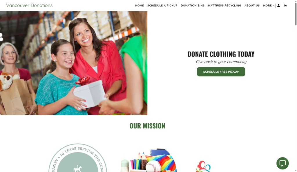 Vancouver Donations homepage